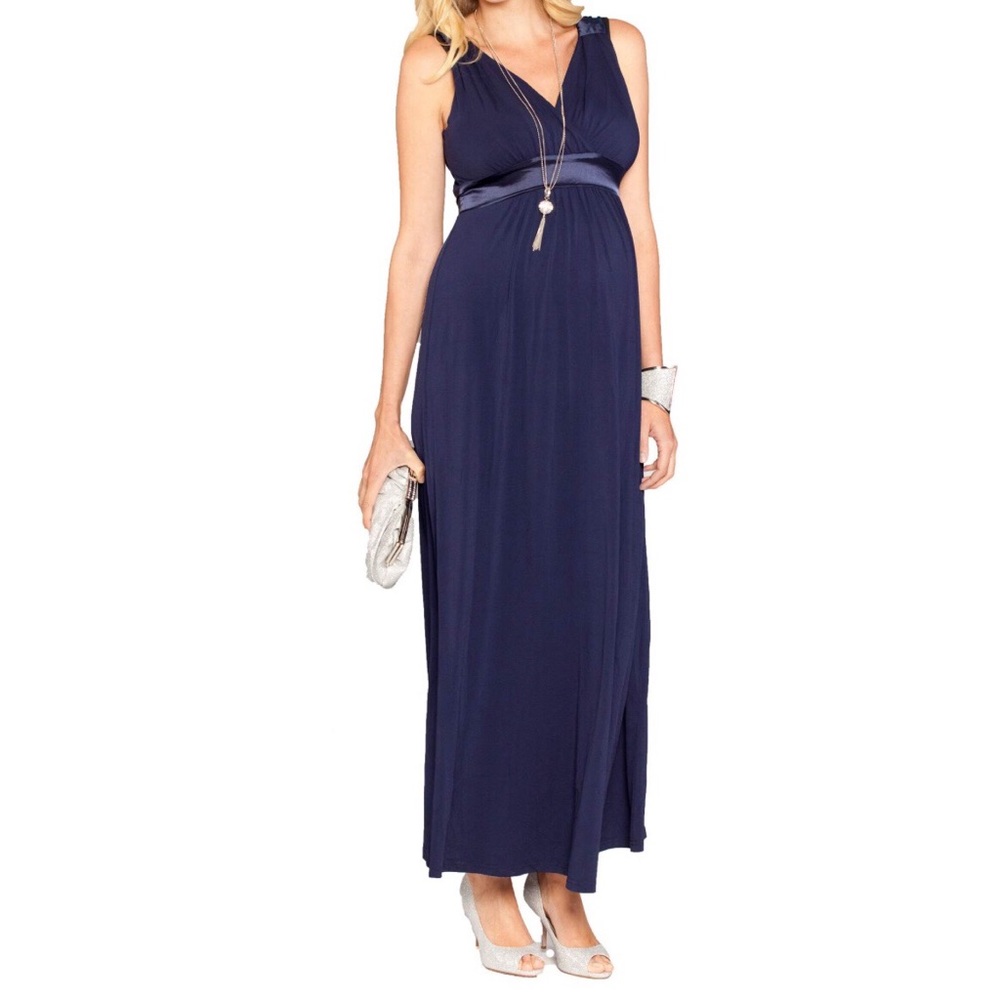 Satin Trim Maternity Dress